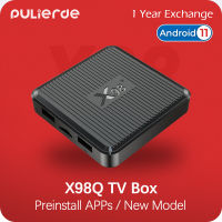 [แอปที่ติดตั้งไว้ล่วงหน้า] X98Q 2GB 16GB Android Box TV S905W2 Android 11 TV 4K 2.4G / 5G WiFi ขนาดเล็ก PULIERDE ท้องถิ่น IPTV ไทยสมาร์ททีวีตั้งกล่องด้านบน