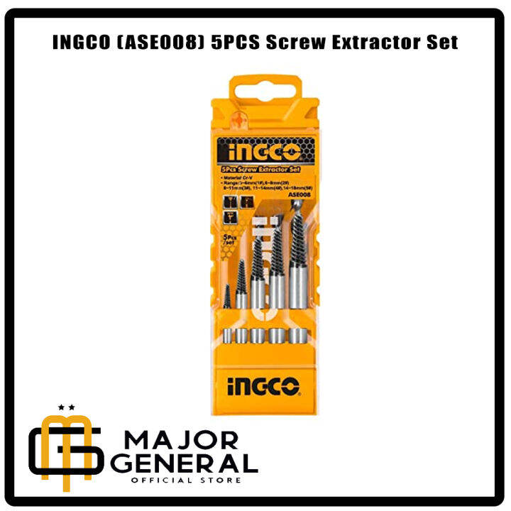 INGCO (ASE008) 5PCS Screw Extractor Set Lazada PH