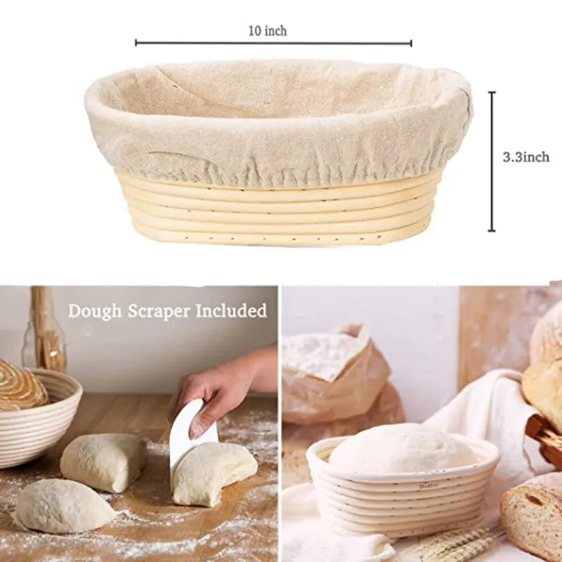 Non-Stick Dough Proving Bowl with Cloth Linerr for Bread Making Sourdough  Artisan Loaves 2Pack