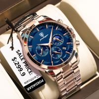 POEDAGAR Luxury Man นาฬิกาข้อมือทหารกันน้ำสแตนเลส Luminous Chronograph Men นาฬิกาผู้ชายนาฬิกาควอตซ์กล่อง Reloj