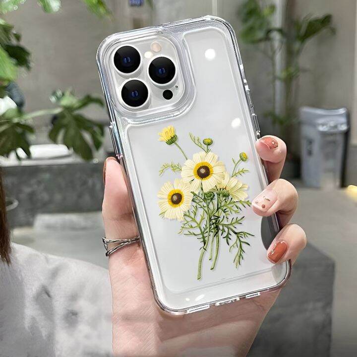 เคสโทรศัพท์มือถือ-แบบใส-ลายดอกทานตะวัน-สําหรับ-14-13promax-12-7plus-x-xs