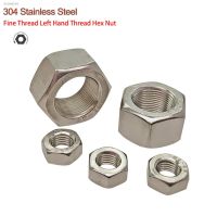 ☢ Left Hand Thread Fine Thread Hex Nut M6 M24 304 Stainless Steel Reverse Thread Hex Hexagon Nuts Left Tooth Nuts