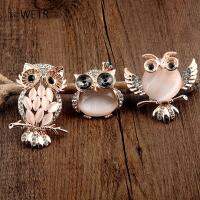 1PC Exquisite Lovely Crystal-Encrusted Opal Stone Owl Brooches Animal Pins Scarf Pin Couple Collar Jewelry Gift Pins Headbands