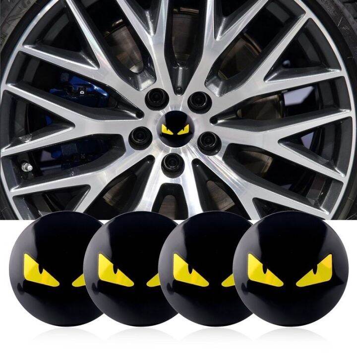 New fashion 4pcs Car Steering tire Wheel Center car sticker Hub Cap Badge for Universal car U