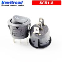 10PCS Ship Type Round Button Switch 3-pin 2-gear KCD1-105 Without Lamp Opening 20MM Black Small Power Switch KCD1-2 WATTY Electronics