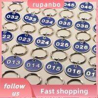 RUPANBO039392692พวงกุญแจตัวเลขแท็กหมายเลขเลข1-50สีฟ้าป้ายห้อยโลหะเลขแสดงตัวเลขอลูมิเนียมกลมสำหรับบ้าน