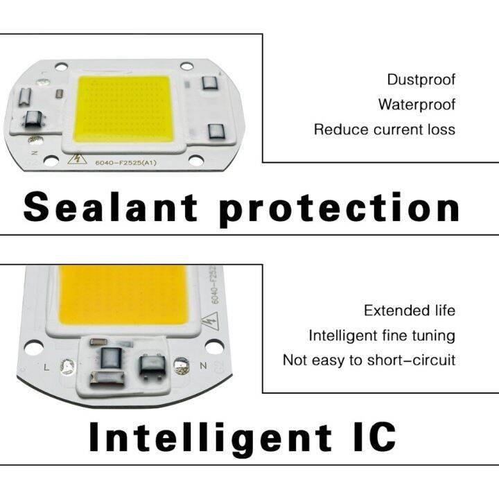 cob-ไฟ-led-เมทริกซ์ไดโอดชิป-ic-อัจฉริยะโคมไฟกำลังสูง50w-30w-20w-110v-220v-หลอดไฟกลางแจ้งสำหรับแถบไฟ-led-7นิ้ว-diy