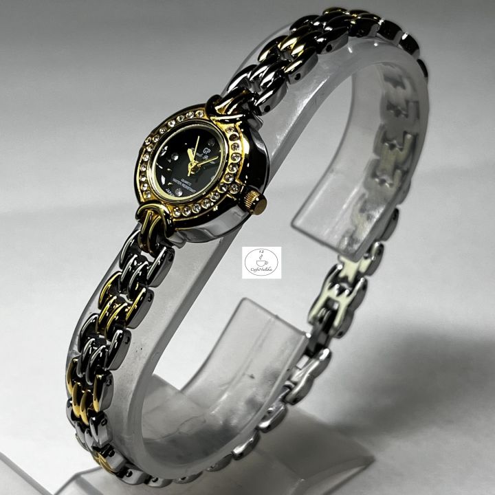 นาฬิกาข้อมือผู้หญิง-gp-รุ่น-gp3811ag04-ตัวเรือนและสายนาฬิกาสีทองสลับสีเงิน-2กษัตรย์-หน้าปัดสีดำ-ของแท้-100