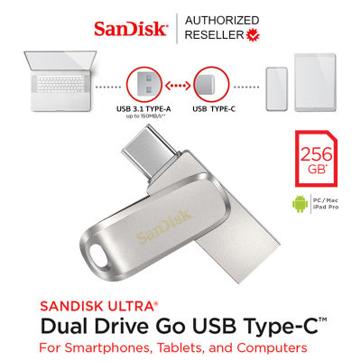 SanDisk Ultra® Dual Drive Luxe USB Type-C 256GB (SDDDC4-256G-G46) แฟลชไดรฟ์ ไดร์ฟ OTG สำหรับ โทรศัพท์ แทปเลท Tablet iPad Pro รับประกัน Synnex 5ปี