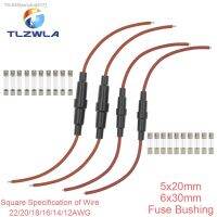 ✗❒♗ 5PCS 5x20mm 6x30mm Glass Fuse Holder Screw Type 5X20mm with 22 20 18 16 14AWG Wire Cable 250V 5X20MM Glass Fuse Tube Fuse Casing