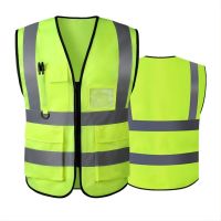 Reflective Safety Vest For Women Men High Visibility Security With Pockets Zipper Front Meets ANSI/ISEA Standards