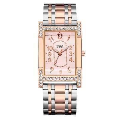 นาฬิกาผู้หญิงแฟชั่นนาฬิกาควอตซ์สี่เหลี่ยมผืนผ้ามีวงเหล็กสแตนเลสนาฬิกาผู้หญิง Relogio Femino Montre Femme