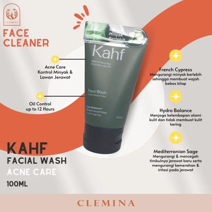 Kahf Oil and Acne Care Face Wash 100 ml Sabun Wajah Pria Lawan Jerawat
