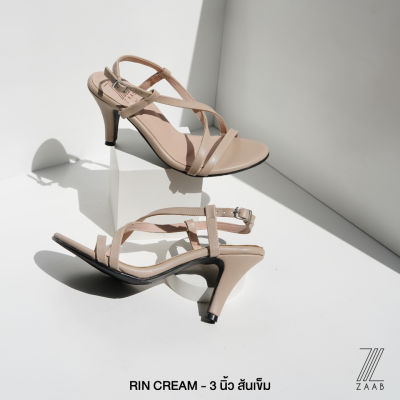 ZAABSHOES รุ่น RIN 3 นิ้ว สีครีม CREAM - ไซส์ 34-44 (แบบส้นเข็ม) รองเท้าส้นสูง รองเท้าออกงาน รองเท้างานแต่ง เน้นหน้าเท้ากว้าง ใส่สบาย พื้นยางไม่ลื่น