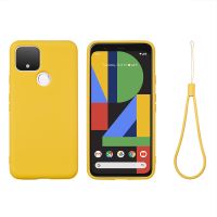 {OLI STUDIO} สำหรับ Google Pixel 5 /4a 4G/4A 5G 6 Pro 4XL 6a 7 Pro 7A เคสหลังซิลิโคนนิ่มหลากสีกันกระแทกฝามีสายรัด