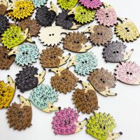 25/50/100pcs Hedgehog Series Wood Buttons for Sewing Scrapbooking Clothing Headwear Handmade Crafts Home Decor Accessories WB920 Haberdashery