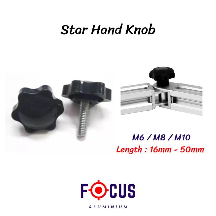 Star Hand Knob Clamping Knob Handle M6 M8 M10 With / Without Thread Lazada