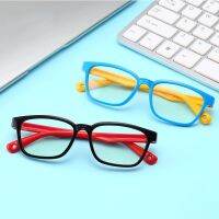 Children Kids Anti Blue Ray Glasses Silicone Frame Flat Anti-radiation Clear