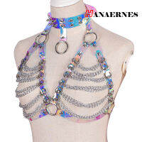 ใหม่แฟชั่นผู้หญิงสายรัด Beach Chain Collar Chain เสื้อปรับกระโปรงฤดูร้อน Night Party Rave เทศกาล Harness