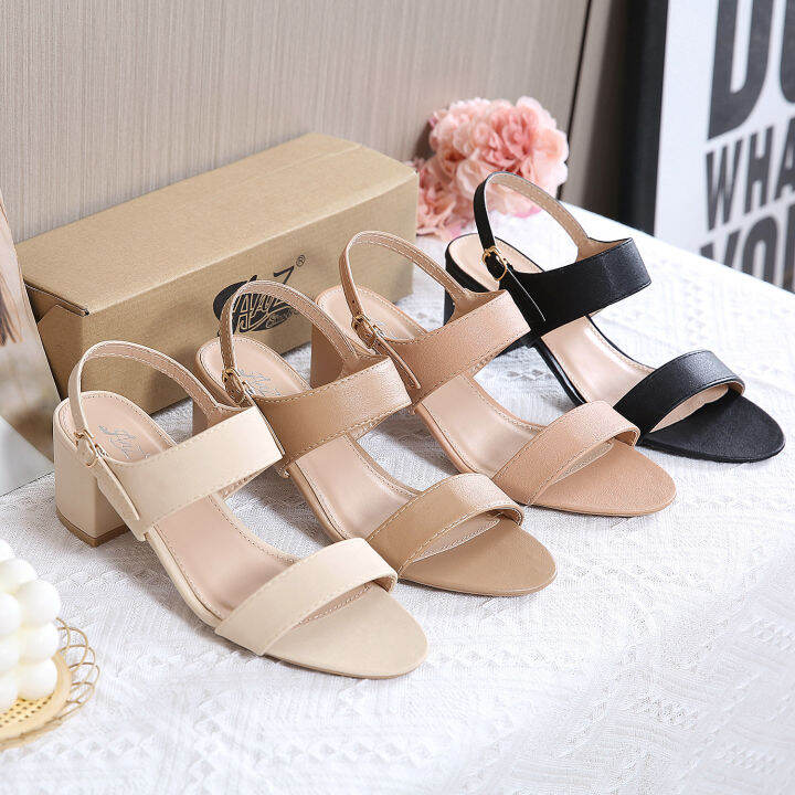 Korean block hot sale heels