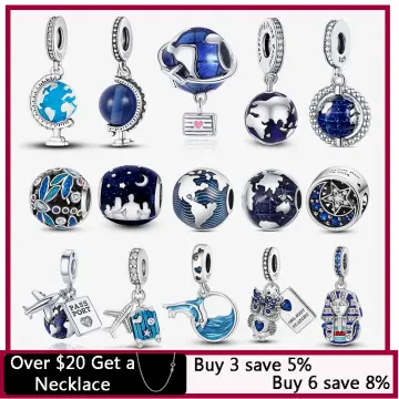 SALE! Auth PANDORA airplane, suitcase, globe necklace, Women's