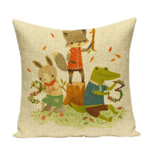 Fox Pillowcase White Cushion cover Home Decoration Cushions Custom Linen Animal Throw Pillow cover Outdoor Cushion covers