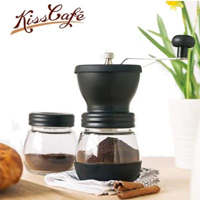 CFA เครื่องบดกาแฟ Coffee Bean Grinder    แบบแมนนวลเครื่องเหยือกแก้วคุณภาพสูงสองด้ามมือจับสแตนเลสและฝ เครื่องบดเมล็ดกาแฟ
