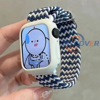 2 In 1 เคสนาฬิกาข้อมือไนล่อน สีแคนดี้ สําหรับ Smart Watch Series 7 6 SE 5 4 3 2 1 41 มม. 45 มม. 44 มม. 42 มม. 40 มม. 38 มม.