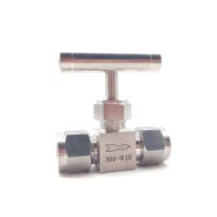 3mm 4mm 6mm 8mm 10mm 12mm Double Ferrule 304 Stainless Steel Pipe Fitting High Pressure Shut Off Needle Valve Straight Handle