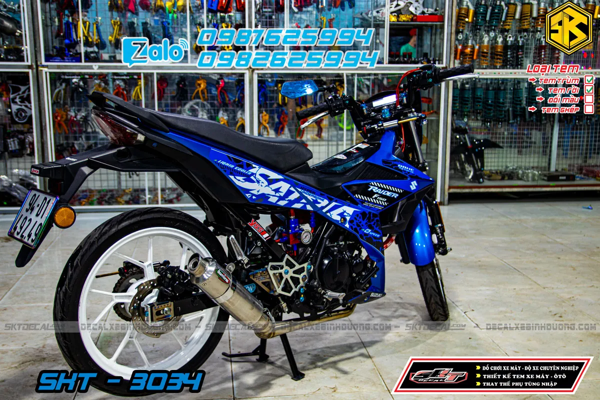 Sơn xe máy Suzuki Satria màu xanh biển cực đẹp  SƠN XE SÀI GÒN