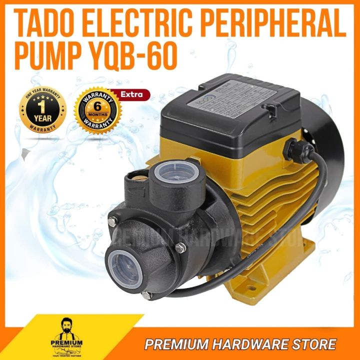 TADO PERIPHERAL WATER PUMP YQB-60 0.5HP X 370W Self-Priming Electric ...