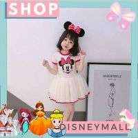 Disney Mickey Mouse สกรีนลายการ์ตูน มิกกี้เมาส์ ชุดเดรสเด็ก ชุดมินนี่ ชุดเดรสเจ้าหญิง ชุดปอนโช YBB467