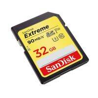 SANDISK SD Card Extreme 32GB ความเร็ว อ่าน 90MB/s เขียน 40MB/s (SDSDXVE-032G-GNCIN) memory card ของแท้ การ์ด กล้อง