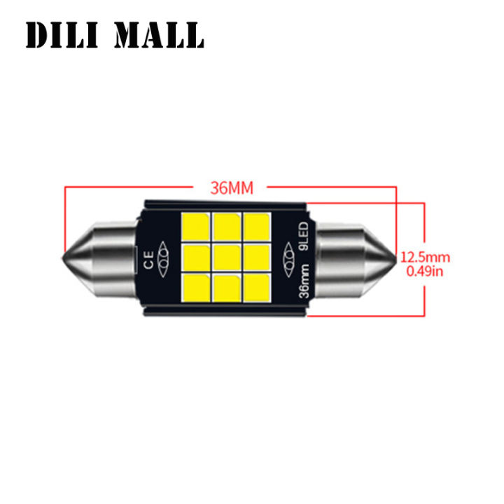 ขายหลอดไฟ-led-10ชิ้นโคมไฟหลังคา-canbus-ปลายสองด้าน1260-9w-900lm-อะไหล่ไฟอ่านหนังสือภายในความสว่างสูง