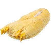 Halloween Winter Warmth Household Warmth Paw Plush Slippers,Yellow Medium