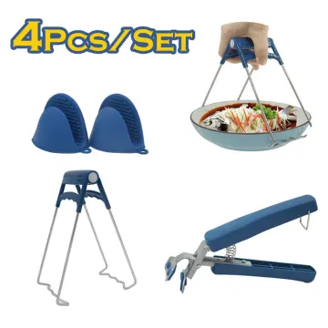 4PCS Bowl Clip Gripper Clips Retriever Tongs for Lifting Hot Dishs