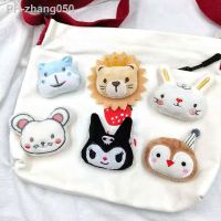 2Pcs Plush Doll Brooch Cute Cartoon Animal Head Plush Brooch Kawaii Stuffed Rabbit Doll Pin Accessories Children Birthday Gifts