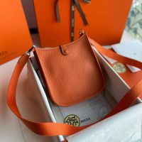 CROSSBODY BAG EVELYN ORANGE   in TOGO 7inch หรือ 17cm  full handmade