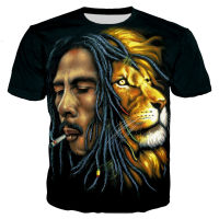 2023ขายร้อน rapper BOB Marley T เสื้อผู้ชายผู้หญิงใหม่แฟชั่น3D พิมพ์เสื้อยืด Harajuku สไตล์ balart Casual streetwee topars