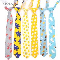 Lovely Cartoon Duck Dog Bear Elephant Boys Girls Kids Elastic Necktie Cotton Children Cute 5cm Print Animal Party Daily Bow Ties