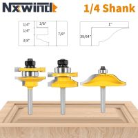 NXWIND 3PCS 1/4 shank Cover 41mm Roman Ogee Stile Rail ประกอบ Router Bit Woodworking Milling Cutter สําหรับเครื่องมือไม้