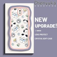 Chenyyka เคส J7ปลอกสำหรับ Samsung โปร J7 2017 2018 J7ลายการ์ตูนน่ารักลูกสุนัขแฟชั่นขอบครีมเคสโทรศัพท์โปร่งใสสร้างสรรค์ป้องกันเลนส์กล้องกันกระแทกเคสซิลิโคนอ่อนชัดเจน