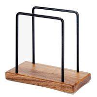 1 Piece Napkin Holder for Kitchen Dining Table Farmhouse Standing Holders Iron Napkins Holders for Paper Napkins with Wood Base