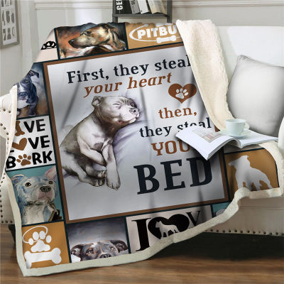 Cartoon Cute Dog Sherpa Blanket Soft Warm Bedspreads Travel Picnic Plush Throw Fleece Blankets for Beds Sofa Home Office Bedding