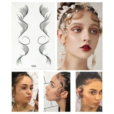 【YF】 5 Styles Fashion Baby Hair Tattoo Stickers Creating The Seriously Real Hairs For You Hairline Sticker stickers