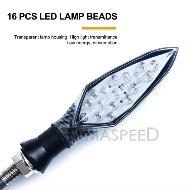 ไฟ-led-16ทิศทางสำหรับมอเตอร์ไซค์2ชิ้น-ตัวบอกไฟบอกสัญญาณสีเหลืองอำพันคาร์บอนไฟเบอร์สำหรับมอเตอร์ไซค์อุปกรณ์เสริมมอเตอร์ไซค์