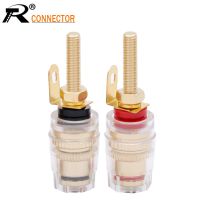 20pcs Long Thread Binding Post Banana Socket Connector 4mm Banana Plug Amplifier Speaker Terminals Non-magnetic Wire Connector