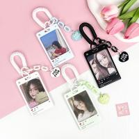 INS Simple Clear Photo Card Holder Design Badge Holder Idol Photo Sleeve Keychain Photocards Protector Case Student Stationery
