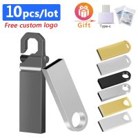 10pcs/lot Free Logo Metal flash drive 16GB 32GB 8GB 4GB Pendrive64GB USB 2.0 Memory Stick Flash Stick Pen Drive Cle Usb for Gift