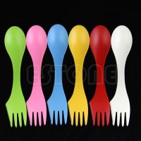 6x Spoon Fork Knife Camping Hiking Utensils Spork Combo Travel Gadget Cutlery Flatware Sets